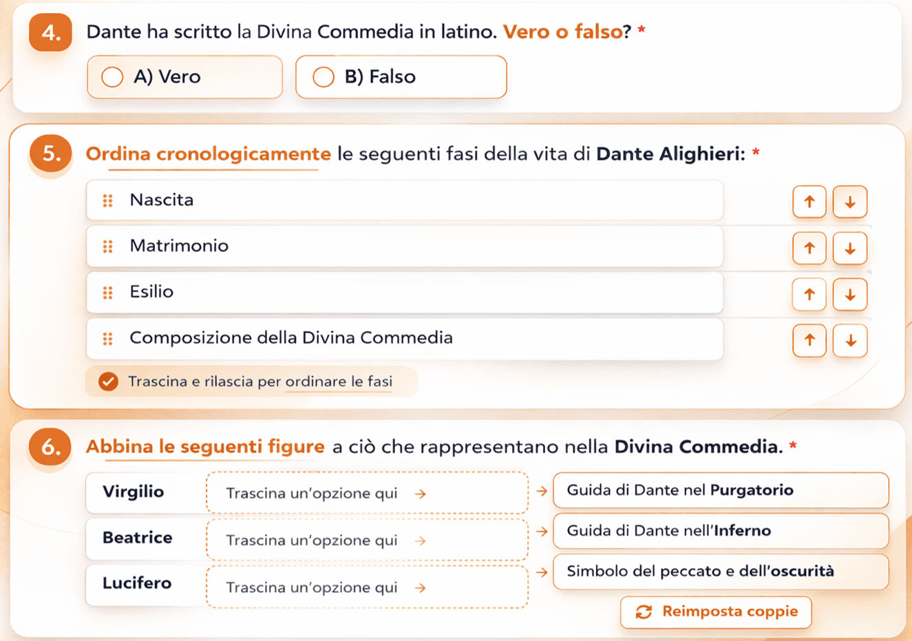Schermata Prof. ALFRED: Attività strutturate